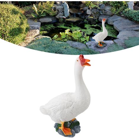 Statua di anatra in resina 【Tipo: statuetta】【Materiale: resina】【Dimensioni: modello】【Colore: stile 1】【Dettagli: impermeabile】Statuetta di animale da fattoria per decorazione da giardino esterno (1/4)