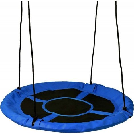 Balancelle Nid De Cigogne - Acier Galvanisé - Nylon 10 mm - Oxford 600D - Pour Enfants À Partir De 3 Ans - Diamètre 100 cm - Bleu (1/5)