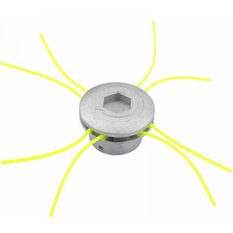 Tête de Débroussailleuse Universelle, Tête de Coupe-Bordure Aluminium à Fil Accessoire de Débroussailleuse avec 4 Lignes pour Tondeuse à Gazon, 72 x 44,5 mm (1/5)