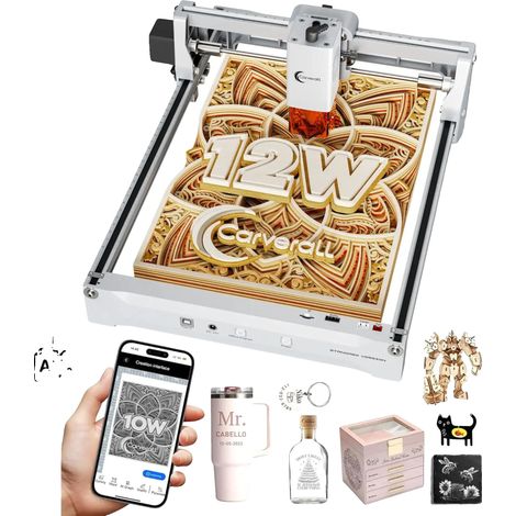 Graveur Laser, Haute Précision, Compatibilité avec Divers Matériaux, K15 Pro avec Risers-a, 12W-a, EU Plug-d (1/2)