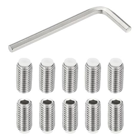 M10x20mm Vis Sans Tête Nylon, 10Pcs Acier Inoxydable 304 Boulon Tête Hexagonale Métrique Six Pans Creux, Antidérapant, Entraînement Hexagonal Interne avec Clé Six Pans (1/5)