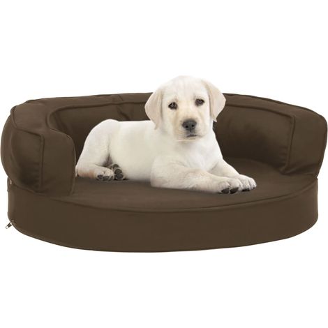 Hundematratze Ergonomisch 60x42 cm Leinenoptik Braun