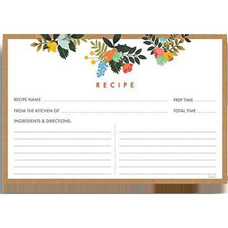 Carte De Recette - Carte De Cuisine Double Face - Format 10 X 15 Cm - Papier Qualité Supérieure - Lot De 50 (1/5)