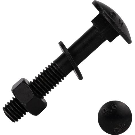 Boulons galvanisés noirs M8 x 50 mm - 25 Pièces