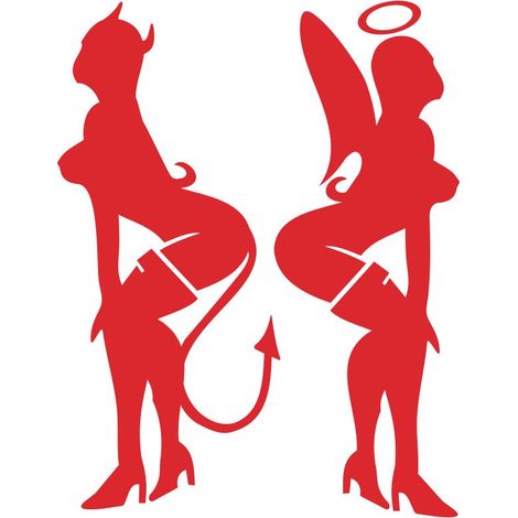 Adesivi Stickers Angeli 10 x 12 cm - Colore: ROSSO