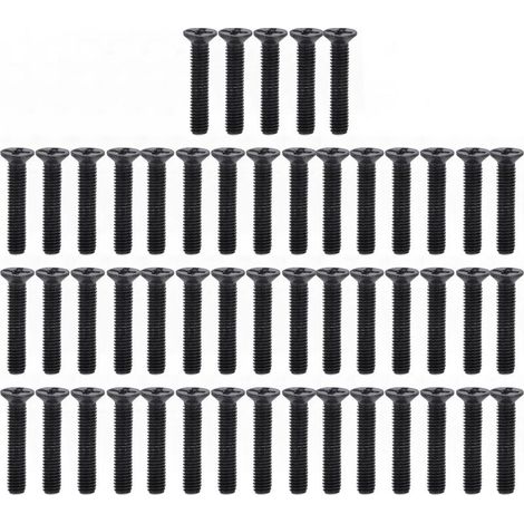 50 Pieces M3 Screw to Head Cool DIN 965 Kit of matching of Screw to Head Cool Galvanized Black(M316) (1/5)