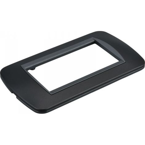 Placca Plastica Ovale MBL 4M Nero Compatibile Bticino Living BLN88402