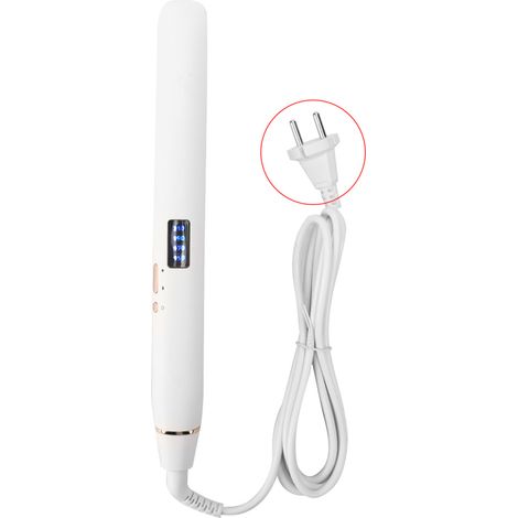 Lisseur et boucleur de cheveux écran LCD numérique, chauffage rapide fer à coiffer blanc fiche UE 110-240V (1/5)