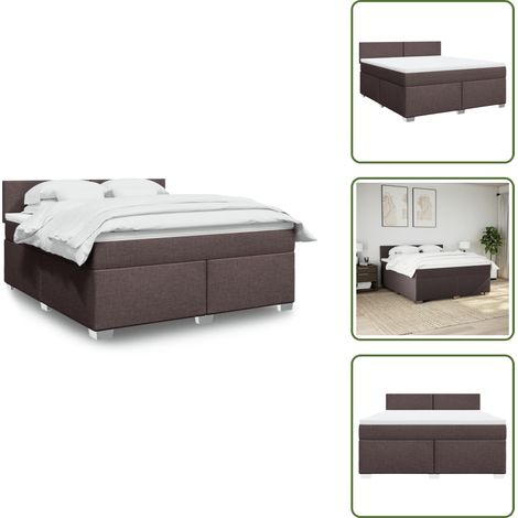 Sommier à lattes de lit avec matelas Marron foncé 180x200 cm - Sommier À Lattes De Lit - Sommiers À Lattes De Lit - Lit - Meuble De Chambre À Coucher (1/5)