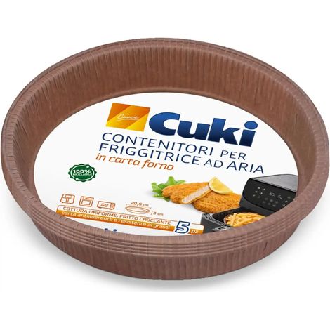 5x Cuki Contenitori per Friggitrice ad Aria Ø20,5 cm,Antiaderenti e Impermeabili