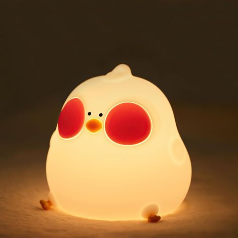 Veilleuse enfant 1 pièce, veilleuse poulet 7 couleurs, veilleuse bébé avec éclairage intégré, minuterie 30 minutes, veilleuse LED rechargeable, veill (1/5)