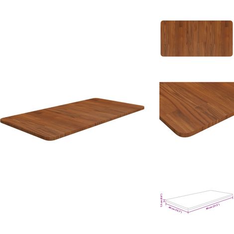 Waschtischplatte Dunkelbraun 80x40x1,5 cm Massivholz Behandelt - Waschtischplatte - Eiche - Holz Platte - Arbeitsfläche - Küchenarbeitsplatte (1/4)