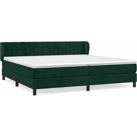 Maison Exclusive - Giroletto a Molle con Materasso Verde Scuro 200x200 cm Velluto (1/5)