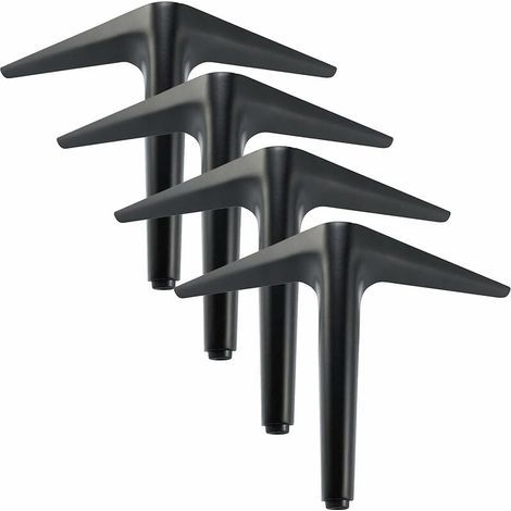 Pieds de meubles Lot de 4 Pieds de Noir Meubles Triangulaires,Processus de Polissage de GalvaNoëlastie,pour Armoire,Canapé,Table Basse,Meuble TV et Autres Meubles(12cm ) (1/4)
