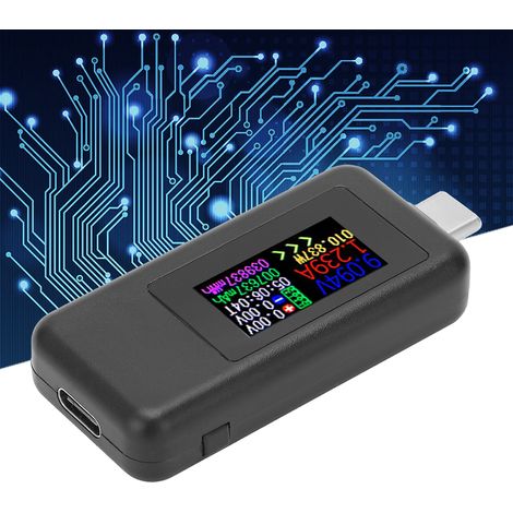 Testeur USB C Tension Courant 2 en 1 Voltmètre Ampèremètre Écran Couleur DC4‑30V (1/5)