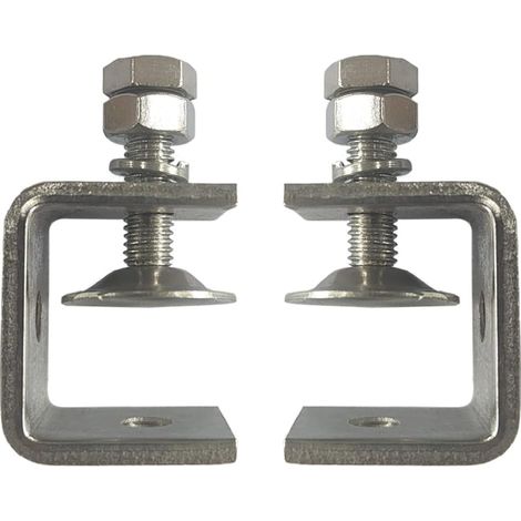 Pince Robuste Acier Inoxydable, 2 Pièces Serre Joints C, Pince C Robuste, Pince Fixation Travail Bois, pour Travail Bois Bricolage, Soudage, l'Ébénisterie, Couleur Argent