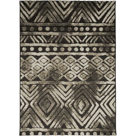 DEHORS-DEDANS AFRIKA - Tapis pour intérieur-extérieur noir et brun 120x170 (1/4)