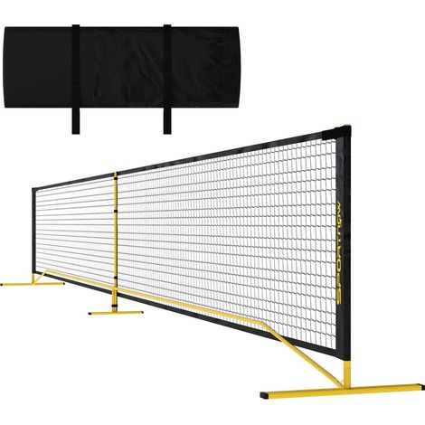 Red de Pickleball portátil de 6,7 m con Bolsa de Transporte Estructura de Metal para Interior y Exterior Amarillo Aosoma