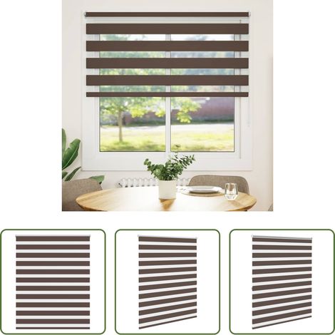 Fensterrollo -  Zebra-Rollo 140,9 x 175 cm, Stoffbreite 136,7 cm, Kaffeebraun (1/5)