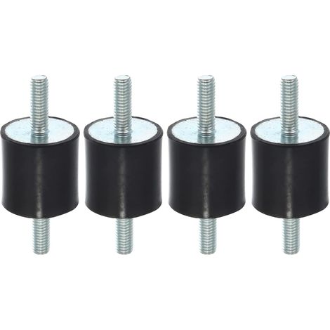 Antivibrationshalterung – 4 Stück – Metall und Gummi – M6-Gewinde – Für Motor und Pumpe – 25 x 25 mm, Schwarz (1/5)