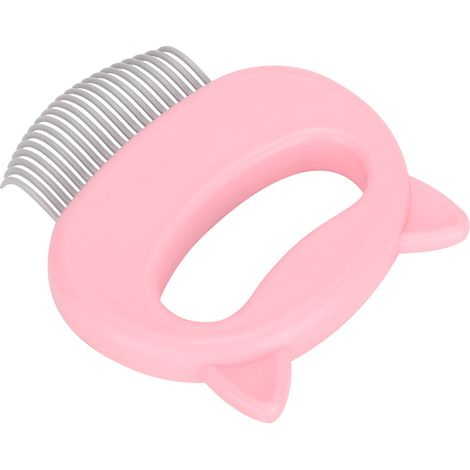 Brosse pour chat, peigne rose, pour enlever les poils morts, outil de toilettage pour animaux de compagnie, forme coquillage, poils longs et courts, peigne anti-mue (1/5)