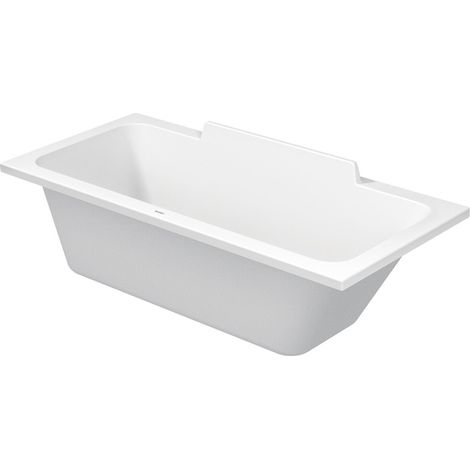 Baignoire rectangulaire DURASTYLE 1 dossier incliné droite 1600x700mm blanc