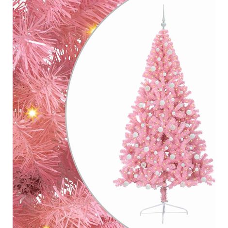 Sapin de Noël，Arbre de Noël artificiel pré-éclairé Rose 240 cm PVC CFW31742 (1/5)