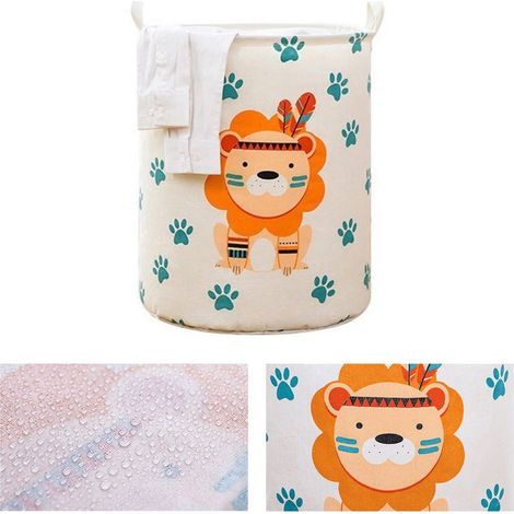 Zusammenklappbarer Wäschekorb für Kleidung, Spielzeug und andere Hygieneartikel, Lion 100L Badezimmer-Aufbewahrungseimer (1/5)