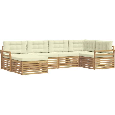 Outdoor Sofa Set 6 pcs White and Cream 329 x 170.5 x 73 cm vidaXL (1/5)