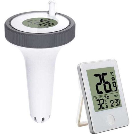 Thermomètre numérique sans fil flottant pour piscine, aquarium, spa et bassin affichage LCD clair, étanche IP68, mesure précise de la température en temps réel (1/5)