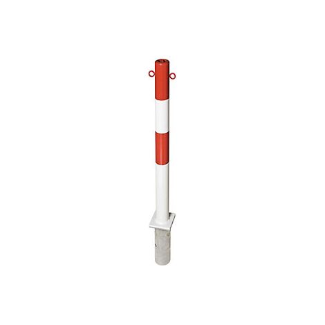 Poste barrera de acero  para encementar  Ø 76 mm  rojo-blanco
