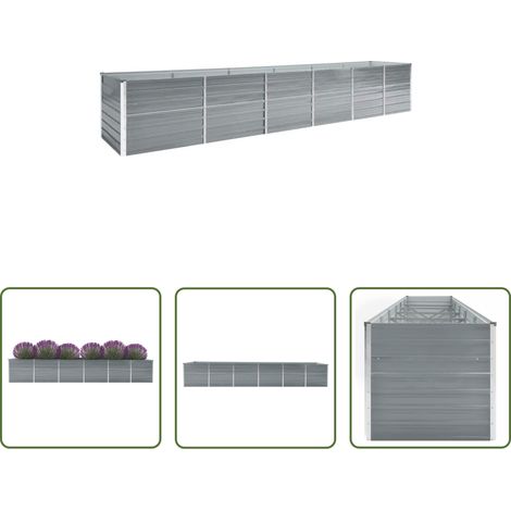 Hochbeet -  Garten-Hochbeet Verzinkter Stahl 480x80x77 cm Grau (1/5)