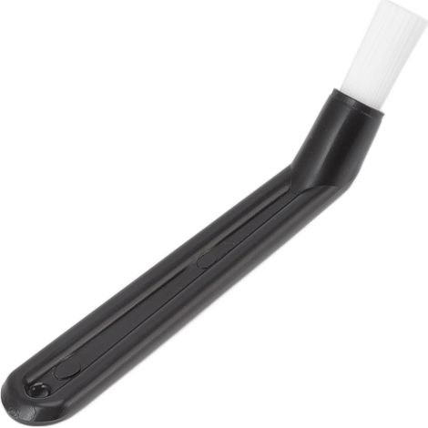 Brosse de nettoyage pour machine à café, manche incurvé, poils en nylon, noire (1/5)