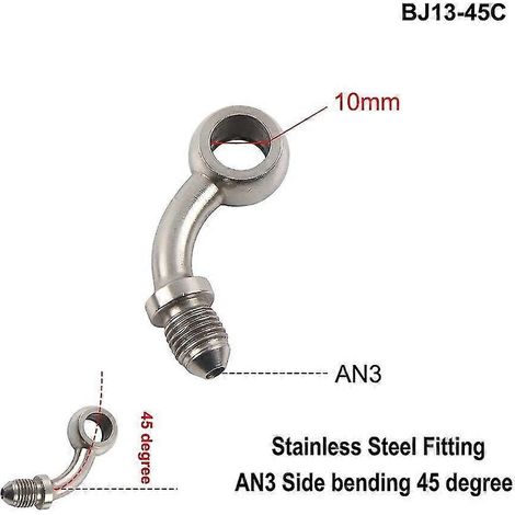 AN3 Motorrad-Hydraulikbremsleitung, Hohlschraubenanschluss M10x1, Edelstahl, 10 mm – BJ13-45C (1/5)