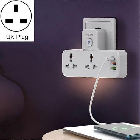 Prise de charge rapide multifonctionnelle SC2311 20 W PD+QC 3.0 avec veilleuse, spécifications : Fiche