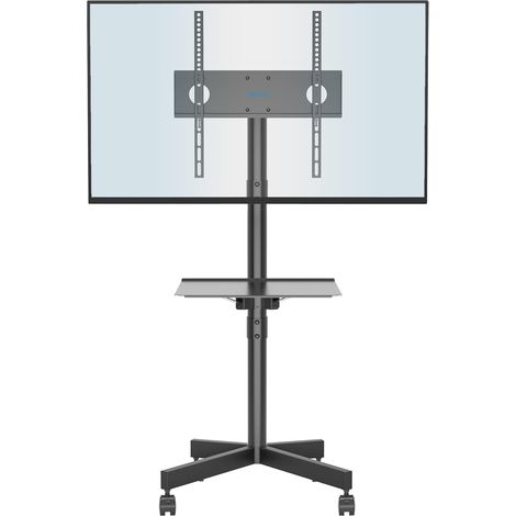 Support TV roulettes Support Tele Mobile pour Téléviseurs Plasma/LCD/LED de 22 à 60" avec Étagère, Support TV sur Pied avec roulettes Réglable en Hauteur jusqu'à 25 kg, Max. VESA 400x400 mm