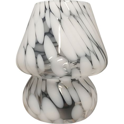 Lampada da tavolo in vetro a forma di fungo, LED, 3 colori di luce