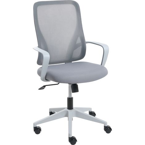 Silla de oficina de escritorio giratoria ajustable en altura tapicería de malla gris claro Luma