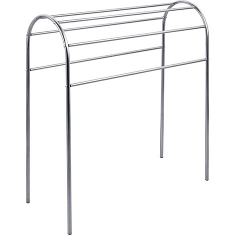Porte-serviettes sur pied 81,5 x 78 x 29,5 cm séchage rapide design moderne en acier inoxydable argenté (1/4)