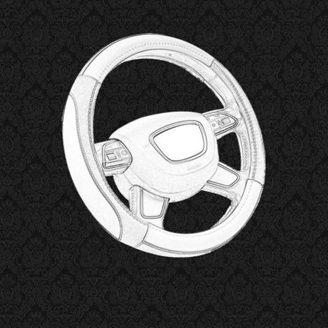 Couvre volant - - Sport - Similicuir Noir/Beige - 38 cm - Antidérapant (1/5)