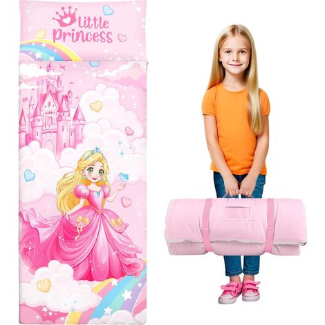 Sac de Couchage pour Enfants avec Oreiller Amovible et Couverture 15060cm,Château de Princesse (1/5)