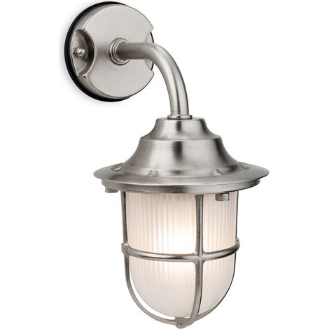 Firstlight Nautic - Applique murale extérieure à 1 ampoule nickel, verre givré IP64, E27