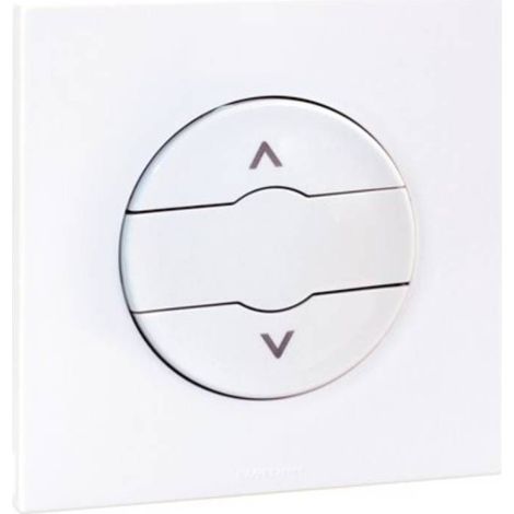Commande de volet roulant complet avec griffes et plaque - SQUARE EASY blanc - Eur'Ohm