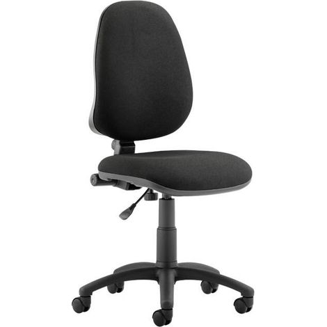 Permanent Contact Backrest Task High Back Operator Chair Without Arms and Headrest - Black