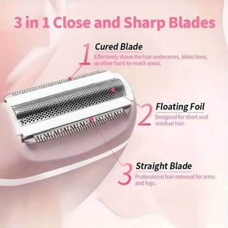 épilateur électrique sans fil, détachable, rose-AquaForge (1/4)