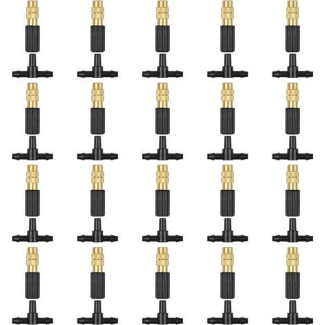 Irrigation nozzle, adjustable copper atomizing nozzle, 47 hose connection, micro nozzle, drip irrigation sprayer, garden cooling, irrigation equipment with universal connection (1/4)