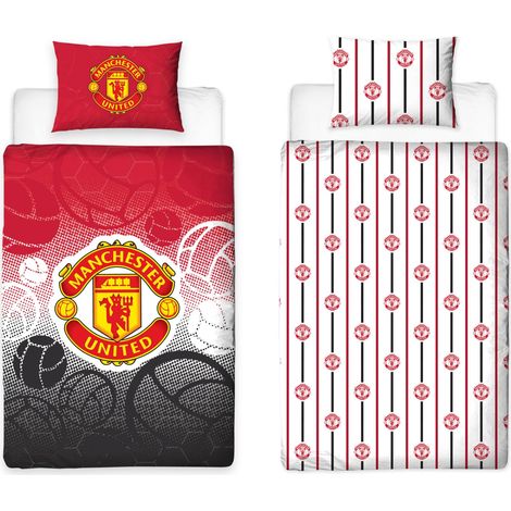 Parure de lit 1 Personne avec Housse de Couette réversible et taie d'oreiller Assortie Rouge (1/5)