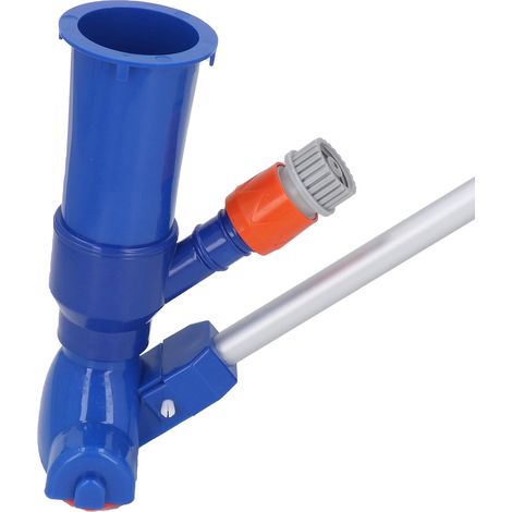 Petit aspirateur de piscine portable avec tige en alliage d'aluminium à 5 sections et sac en nylon à mailles fines pour spa et jacuzzi, bleu, norme américaine. (1/5)