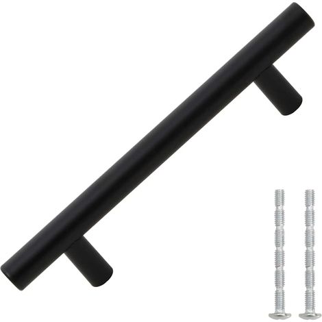 Cabinet Handles 10 pcs Black 96 mm Stainless Steel vidaXL (1/4)