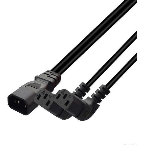 1 câble répartiteur IEC320 C14 vers 2xC13, forme en Y, 30 cm, PVC, pour alimentation double d'équipements électroniques (1/4)